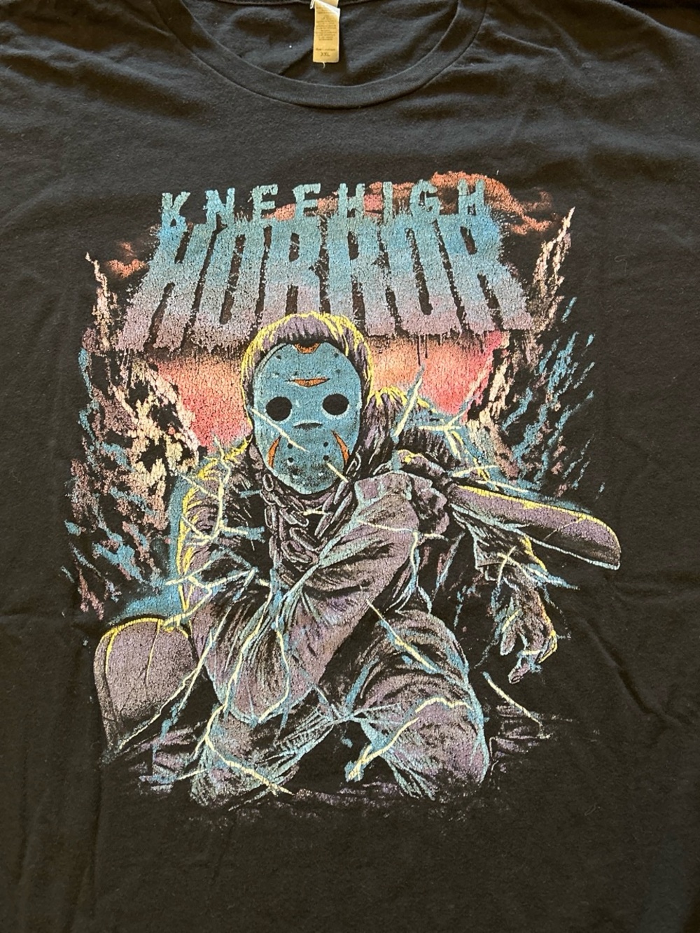 Jason Voorhees Halloween Knee High Horror Graphic Black Tshirt Size XXL